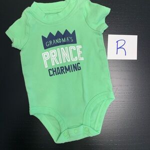 ⭐️2/$5.00⭐️—Green NB  'Prince Charming' Onesie
